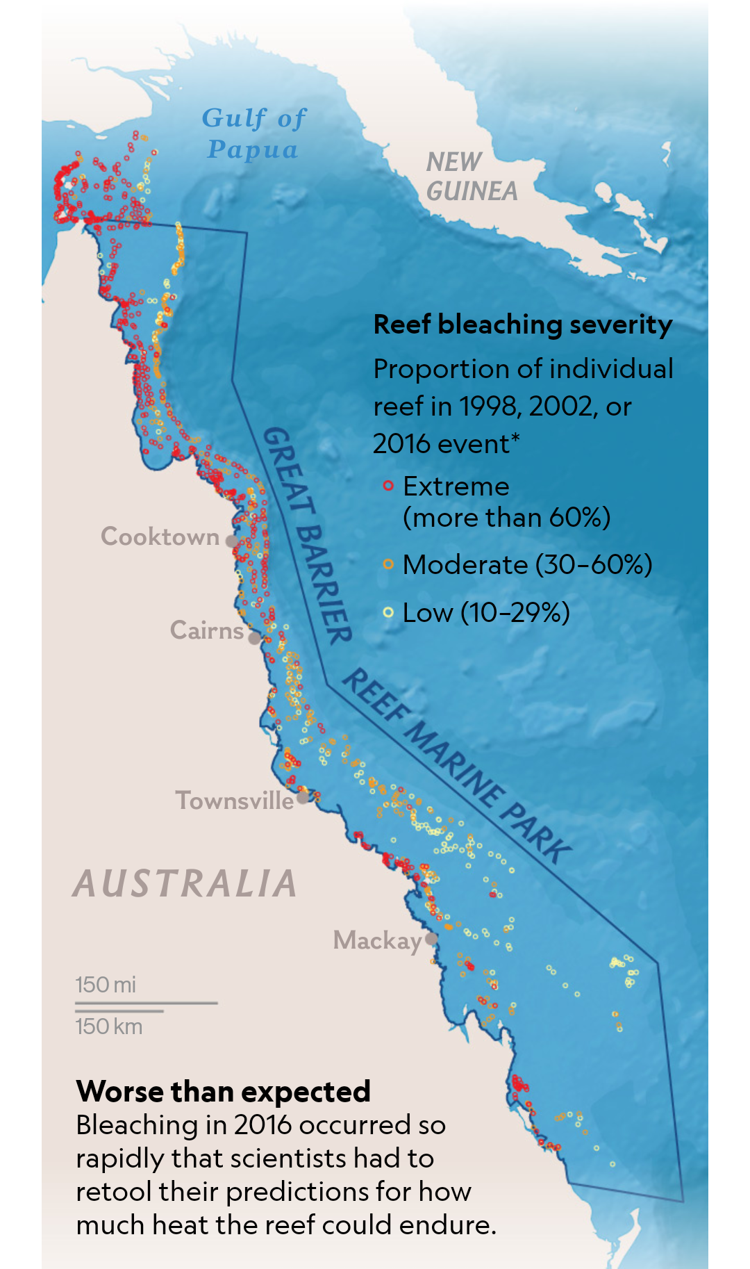 Где находится большой барьерный остров Map of the Dying Great Barrier Reef